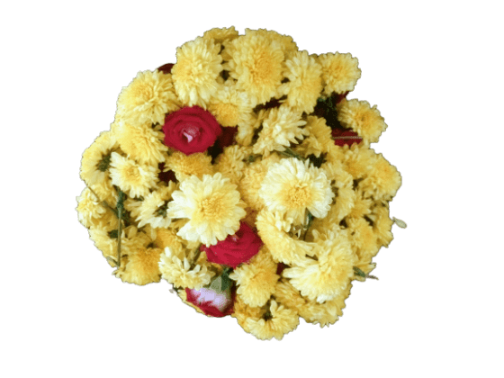 மஞ்சள் செவ்வந்தி பூ ரோஸ் மாலை சரம் Yellow Sevvanthi Flower Rose mixing Strings